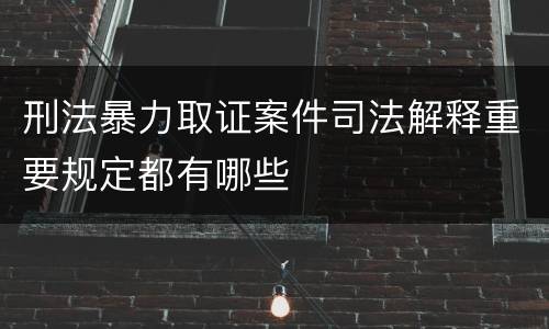 刑法暴力取证案件司法解释重要规定都有哪些