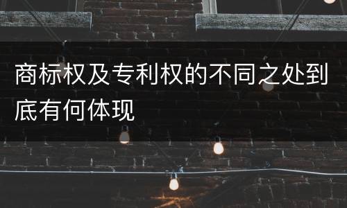 商标权及专利权的不同之处到底有何体现