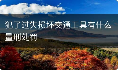 犯了过失损坏交通工具有什么量刑处罚