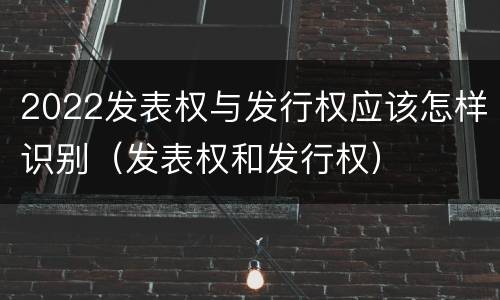 2022发表权与发行权应该怎样识别（发表权和发行权）