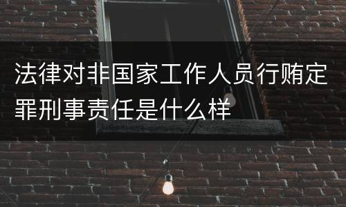 法律对非国家工作人员行贿定罪刑事责任是什么样