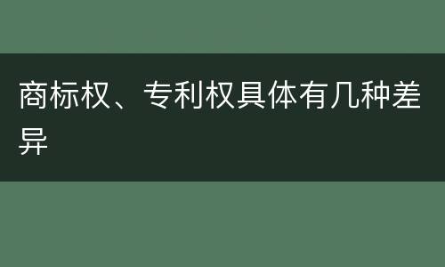 商标权、专利权具体有几种差异