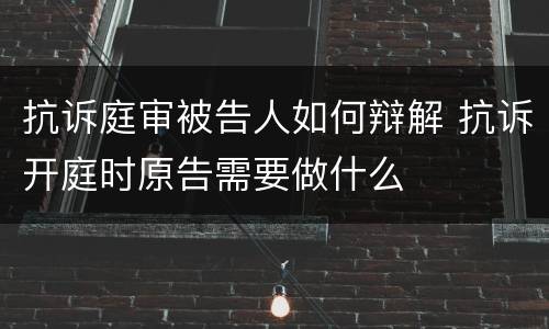 抗诉庭审被告人如何辩解 抗诉开庭时原告需要做什么