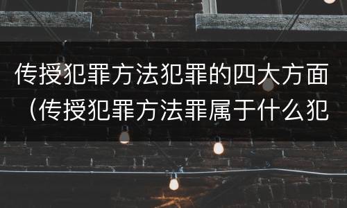 传授犯罪方法犯罪的四大方面（传授犯罪方法罪属于什么犯罪类型）