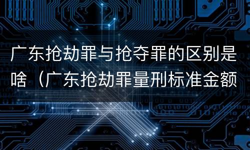 广东抢劫罪与抢夺罪的区别是啥（广东抢劫罪量刑标准金额）