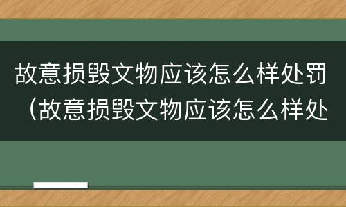 故意损毁文物应该怎么样处罚（故意损毁文物应该怎么样处罚他）