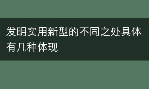 发明实用新型的不同之处具体有几种体现