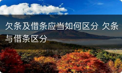 欠条及借条应当如何区分 欠条与借条区分