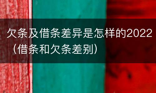 欠条及借条差异是怎样的2022（借条和欠条差别）