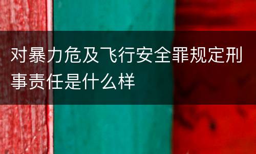 对暴力危及飞行安全罪规定刑事责任是什么样