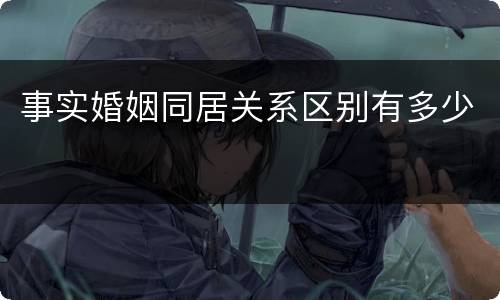 事实婚姻同居关系区别有多少