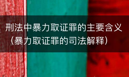 刑法中暴力取证罪的主要含义（暴力取证罪的司法解释）