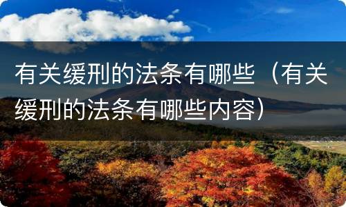 有关缓刑的法条有哪些（有关缓刑的法条有哪些内容）
