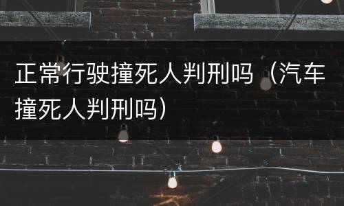 正常行驶撞死人判刑吗（汽车撞死人判刑吗）