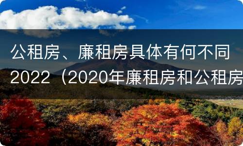 公租房、廉租房具体有何不同2022（2020年廉租房和公租房的区别）