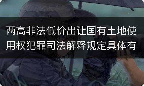 两高非法低价出让国有土地使用权犯罪司法解释规定具体有哪些主要内容