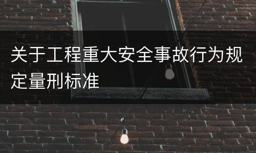 关于工程重大安全事故行为规定量刑标准