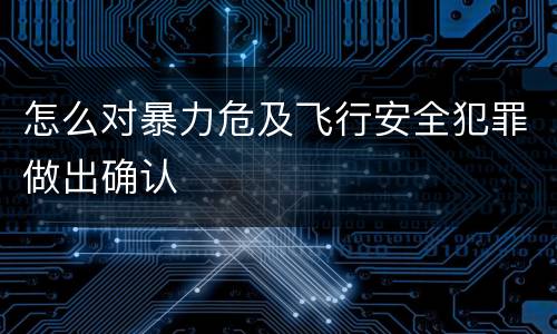 怎么对暴力危及飞行安全犯罪做出确认