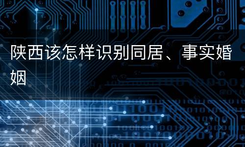 陕西该怎样识别同居、事实婚姻