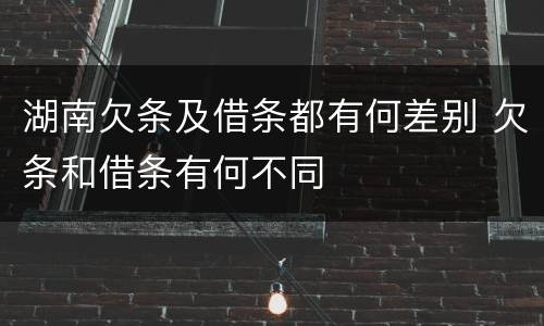 湖南欠条及借条都有何差别 欠条和借条有何不同
