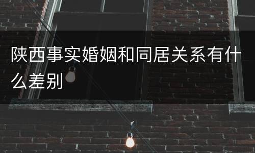 陕西事实婚姻和同居关系有什么差别
