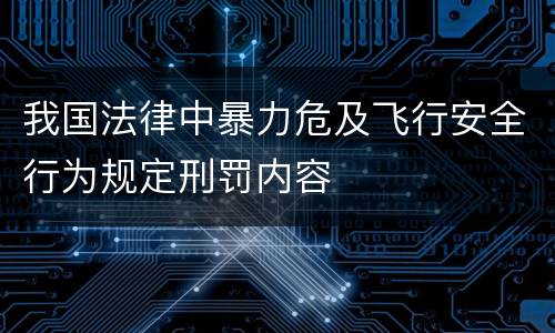 我国法律中暴力危及飞行安全行为规定刑罚内容