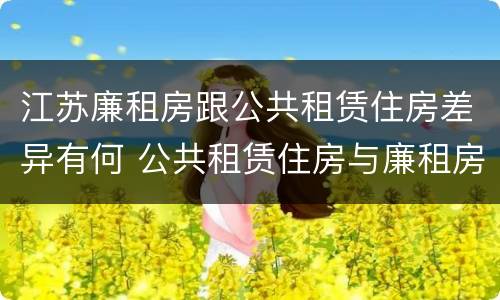 江苏廉租房跟公共租赁住房差异有何 公共租赁住房与廉租房的区别