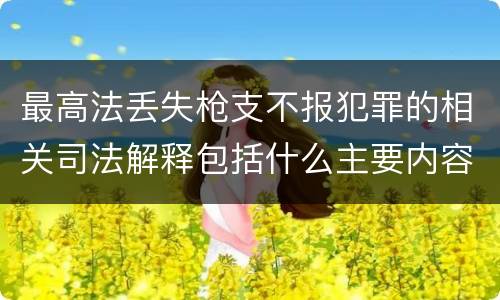 最高法丢失枪支不报犯罪的相关司法解释包括什么主要内容