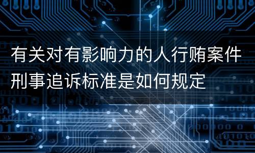 有关对有影响力的人行贿案件刑事追诉标准是如何规定