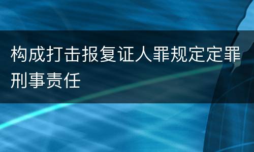构成打击报复证人罪规定定罪刑事责任