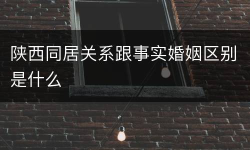 陕西同居关系跟事实婚姻区别是什么