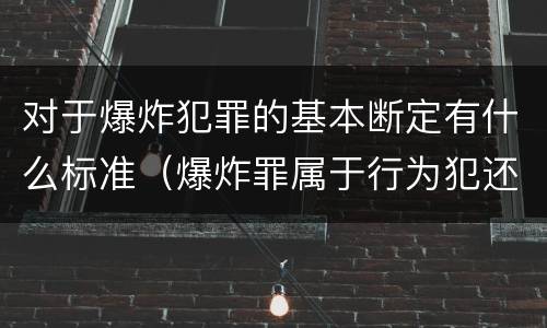 对于爆炸犯罪的基本断定有什么标准（爆炸罪属于行为犯还是危险犯）