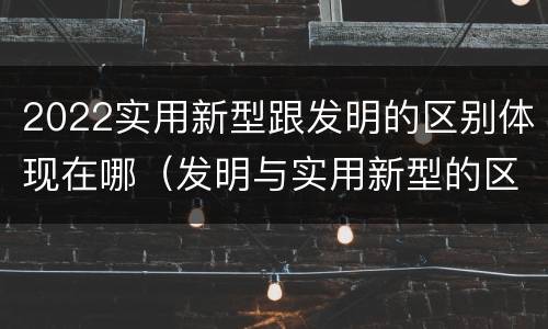 2022实用新型跟发明的区别体现在哪（发明与实用新型的区别有）