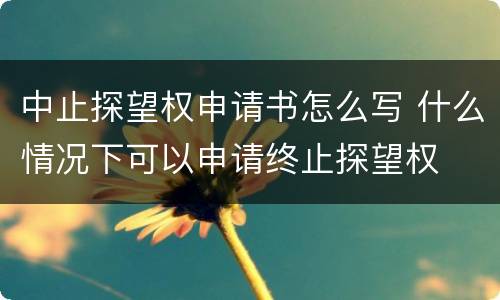 中止探望权申请书怎么写 什么情况下可以申请终止探望权