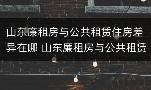 山东廉租房与公共租赁住房差异在哪 山东廉租房与公共租赁住房差异在哪里