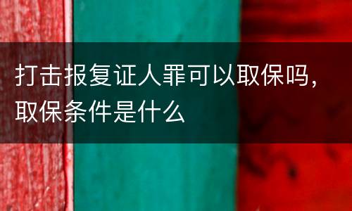打击报复证人罪可以取保吗，取保条件是什么
