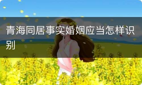 青海同居事实婚姻应当怎样识别