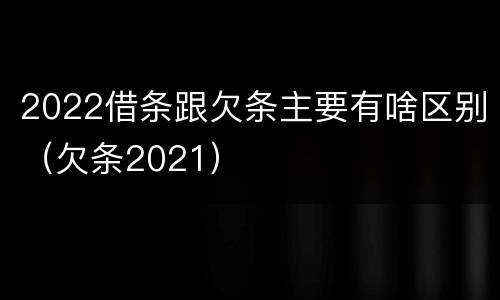 2022借条跟欠条主要有啥区别（欠条2021）