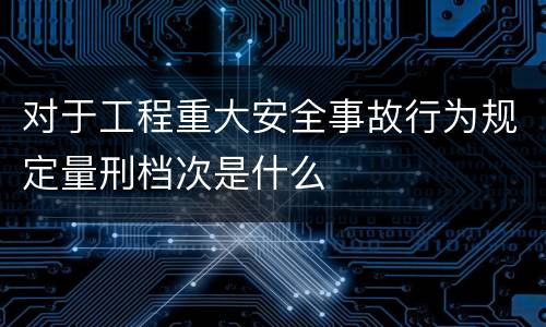 对于工程重大安全事故行为规定量刑档次是什么