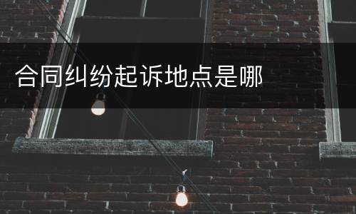 合同纠纷起诉地点是哪