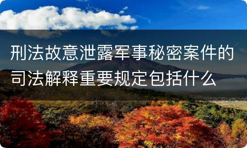刑法故意泄露军事秘密案件的司法解释重要规定包括什么