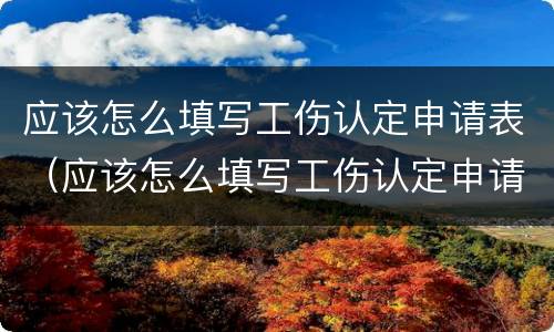 应该怎么填写工伤认定申请表（应该怎么填写工伤认定申请表模板）