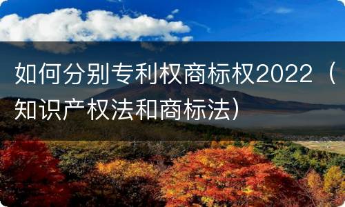如何分别专利权商标权2022（知识产权法和商标法）