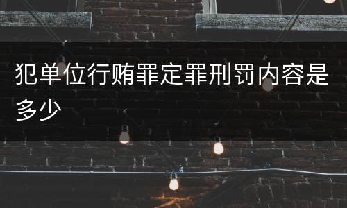 犯单位行贿罪定罪刑罚内容是多少