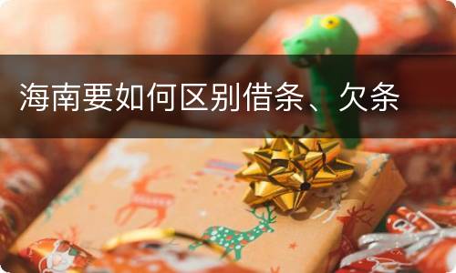 海南要如何区别借条、欠条