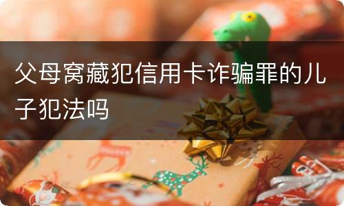 父母窝藏犯信用卡诈骗罪的儿子犯法吗