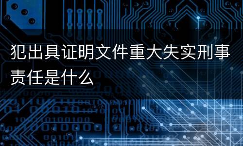 犯出具证明文件重大失实刑事责任是什么