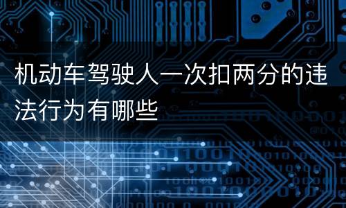 机动车驾驶人一次扣两分的违法行为有哪些