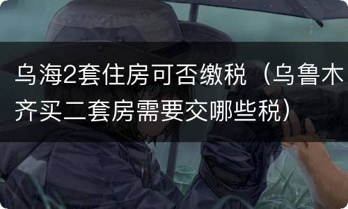 乌海2套住房可否缴税（乌鲁木齐买二套房需要交哪些税）