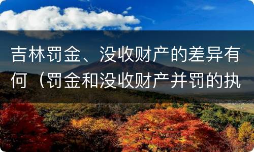吉林罚金、没收财产的差异有何（罚金和没收财产并罚的执行顺序）